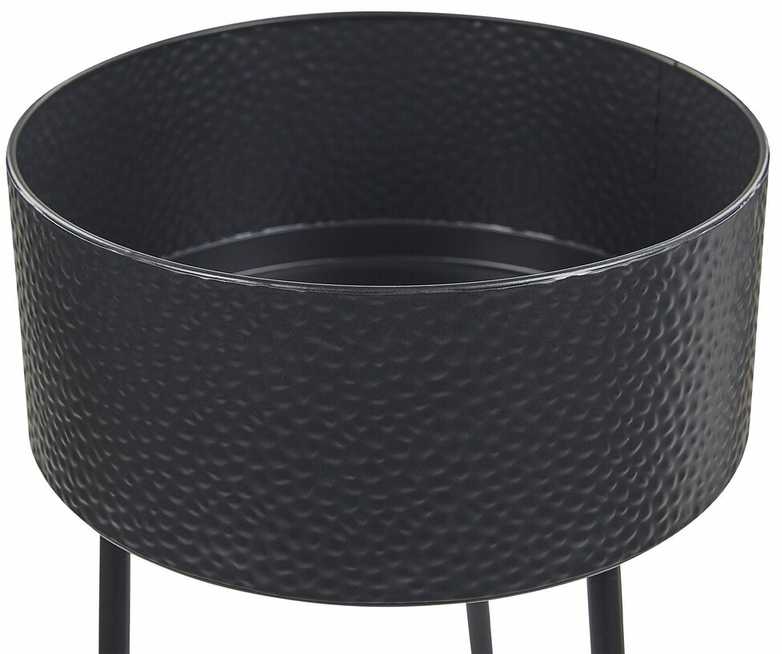 Beliani Gėlių stovas LEIKA 29 cm juodas metalinis