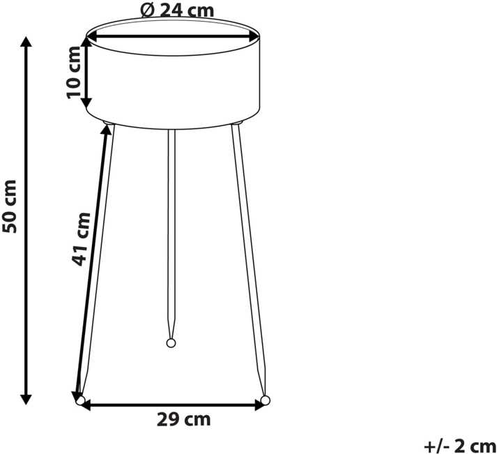 Beliani Gėlių stovas LEIKA 29 cm juodas metalinis