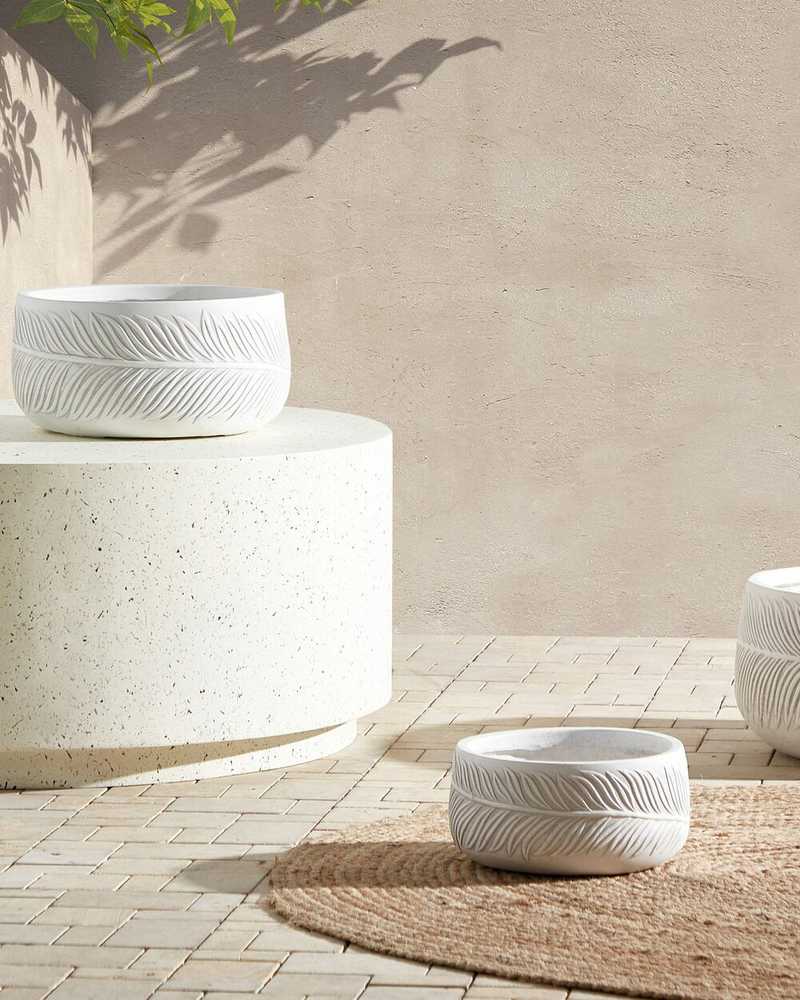 Beliani Vazonas FTERO, 25 cm, balkšvas