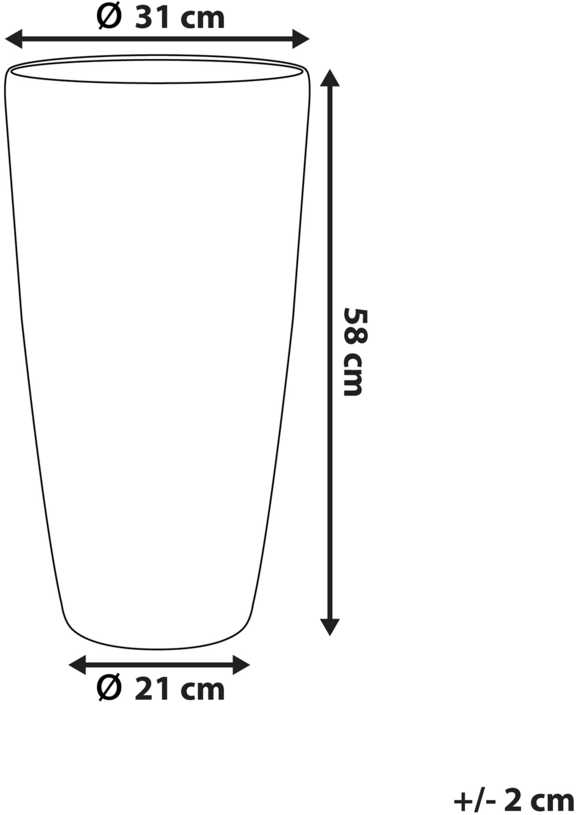 Beliani ABDERA gėlių vazonas 31 cm pilkas