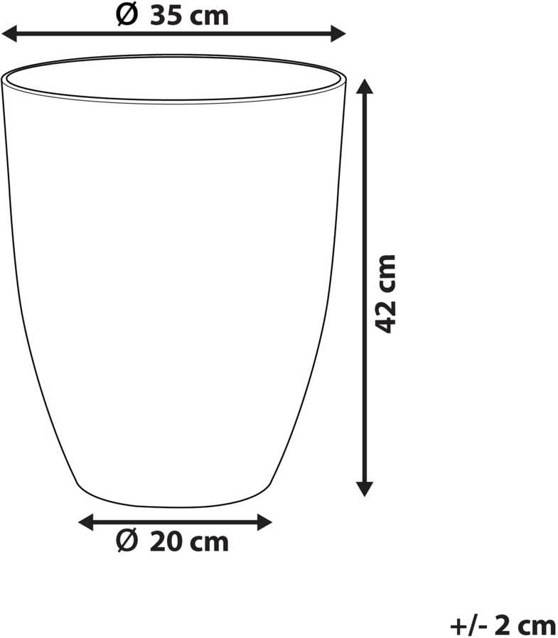 Beliani Gėlių vazonėlis CROTON 35 cm šviesiai pilkas