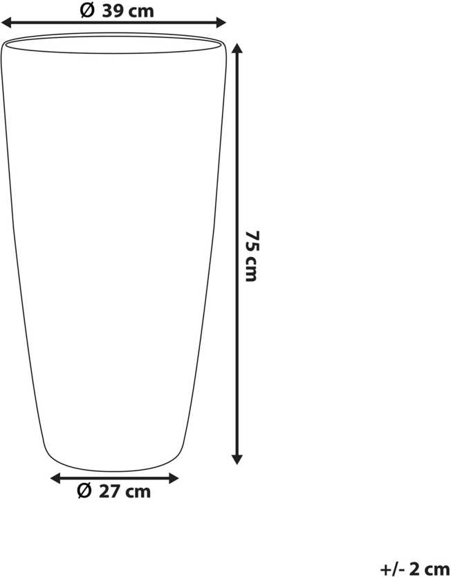 Beliani Gėlių vazonas ABDERA 39 cm šviesiai smėlio spalvos