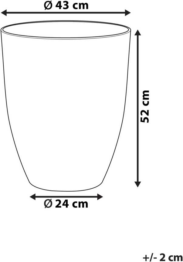 Beliani Gėlių vazonas CROTON 43 cm kreminės baltos spalvos