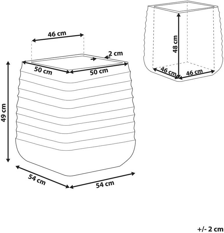 Beliani Lauko vazonas PARIKIA 50 cm juodas