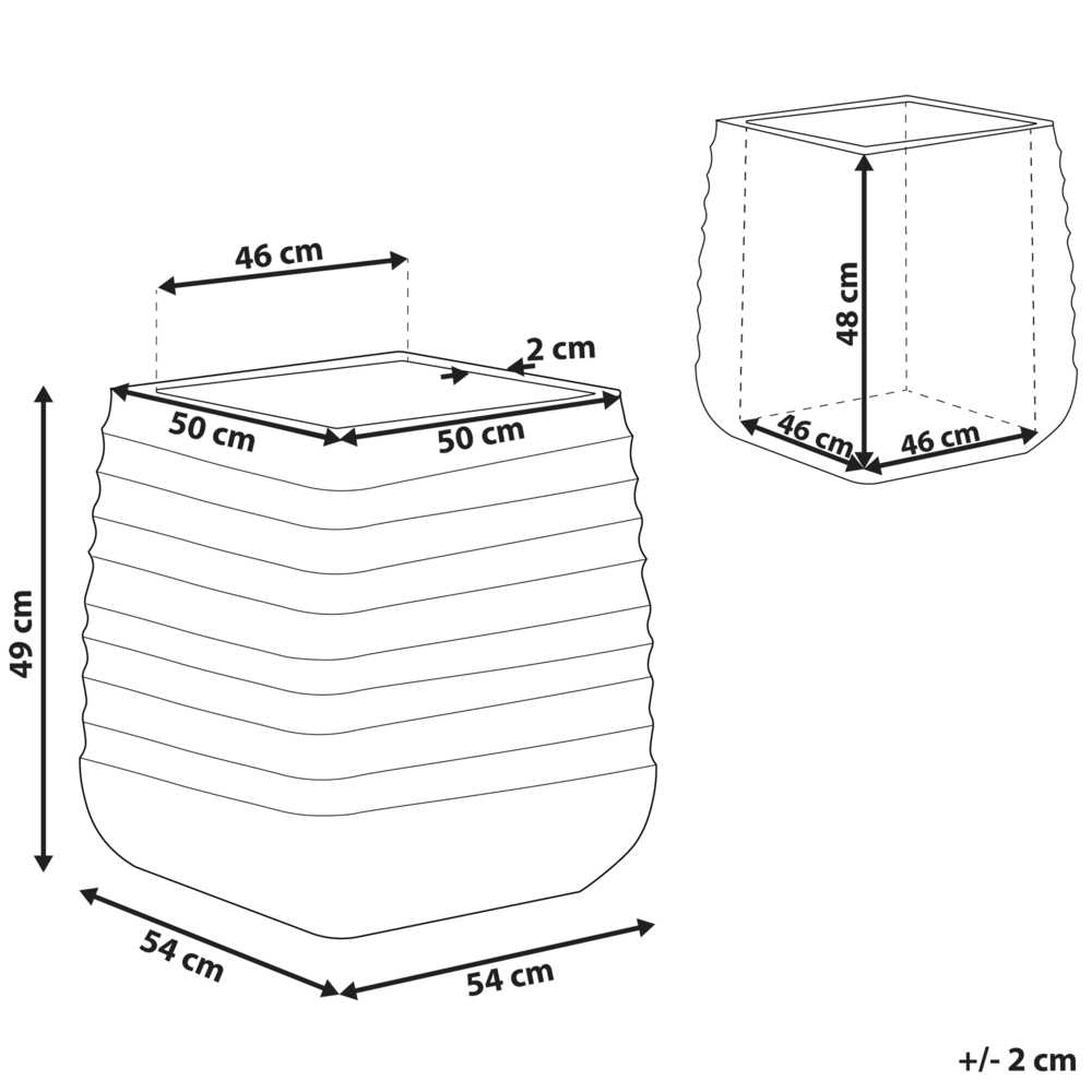 Beliani Lauko vazonas PARIKIA 50 cm juodas