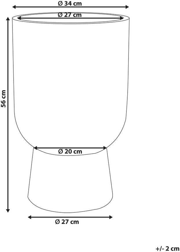 Beliani Gėlių vazonas TAXODIUM 34 cm grafito spalvos