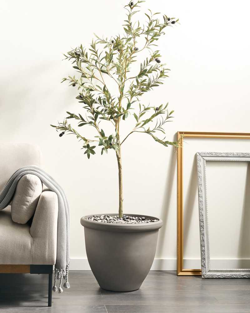 Beliani Gėlių vazonas TESALIA 49 cm pilkas