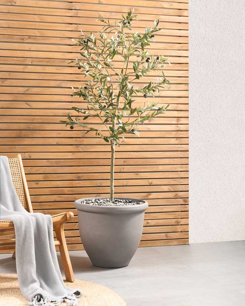 Beliani Gėlių vazonas TESALIA 49 cm pilkas