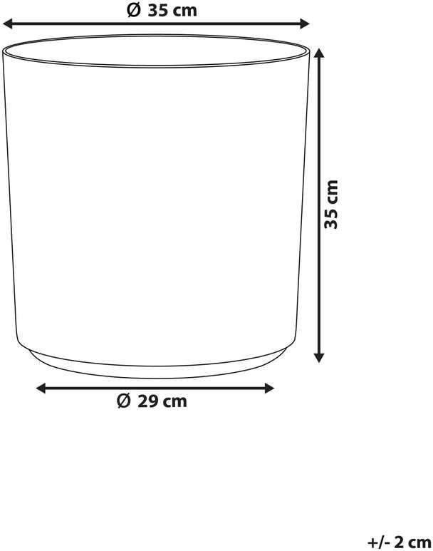 Beliani VAGIA gėlių vazonas 35 cm pilkas