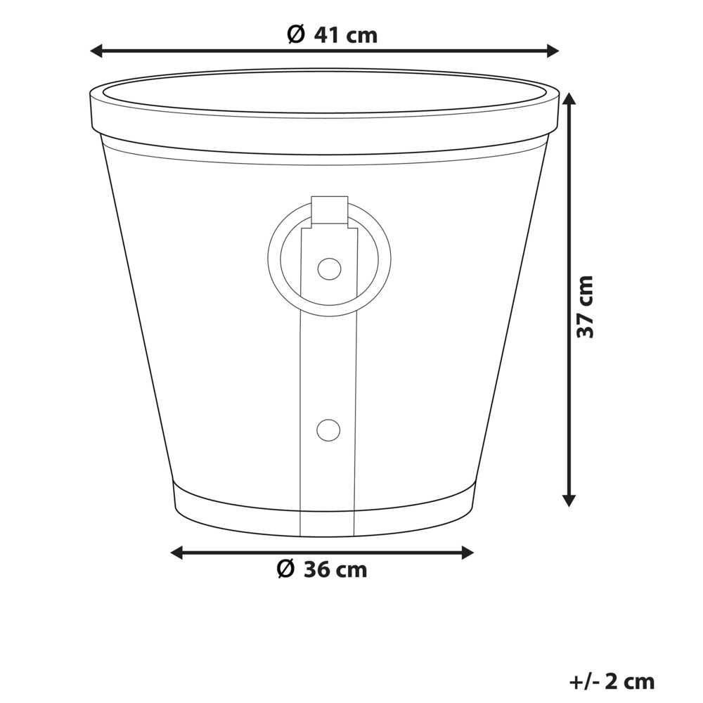 Beliani Gėlės vazonas VARI 41 cm pilkas