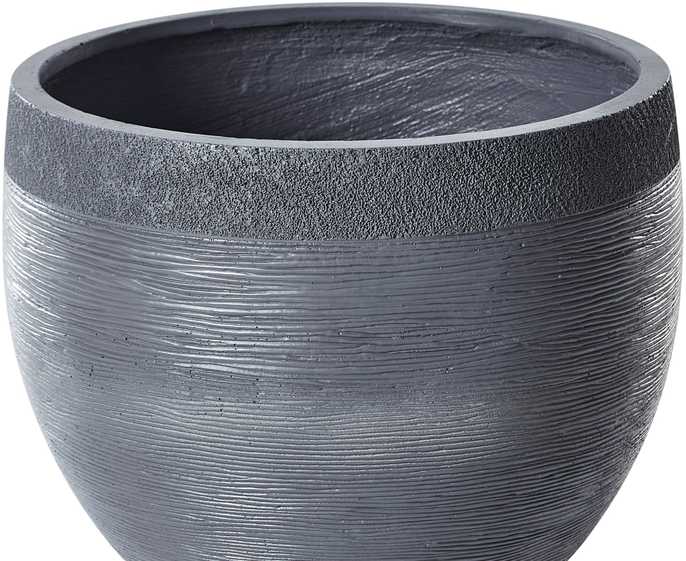 Beliani Gėlių vazonas ZAKROS 50 cm pilkas
