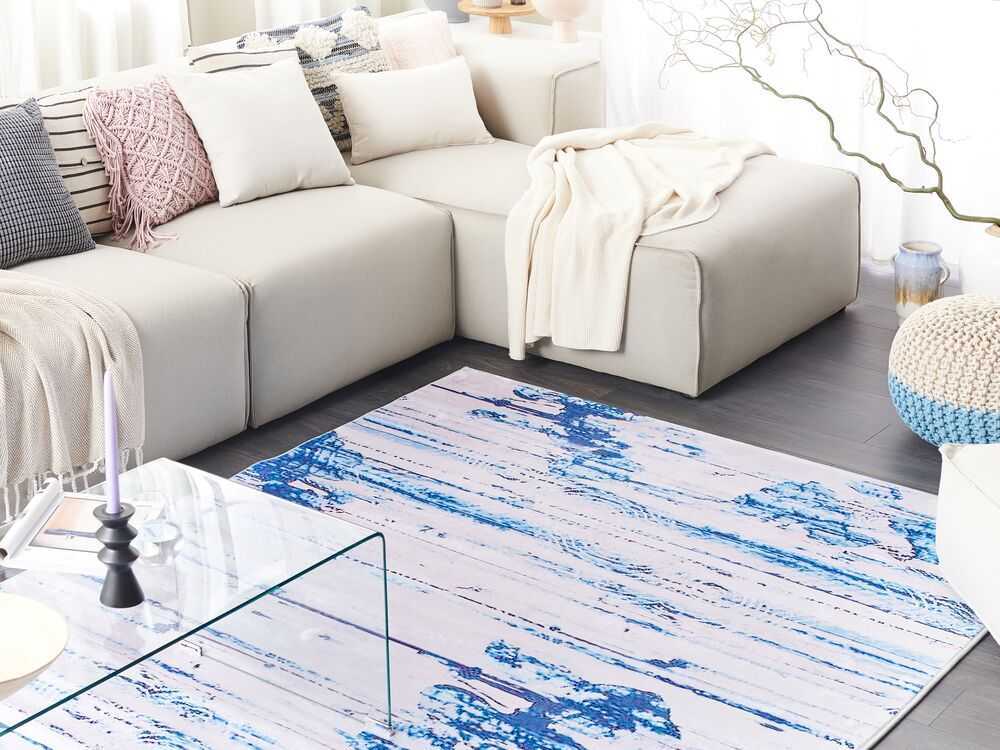 Beliani Kilimas BURDUR mėlynas 140 x 200 cm