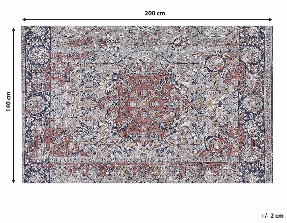 Beliani Kilimas KORGAN spalvotas 140 x 200 cm