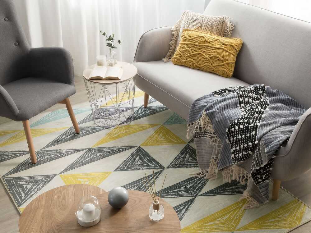 Beliani Kilimas KALEN pilkas 140 x 200 cm