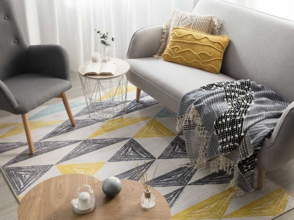 Beliani Kilimas KALEN pilkas 160 x 230 cm