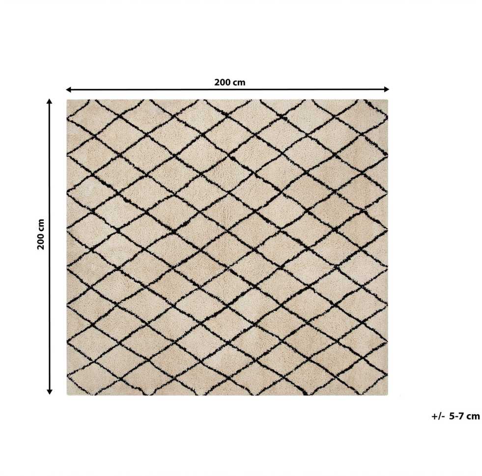 Beliani Kilimas MIDYAT smėlio spalvos 200 x 200 cm