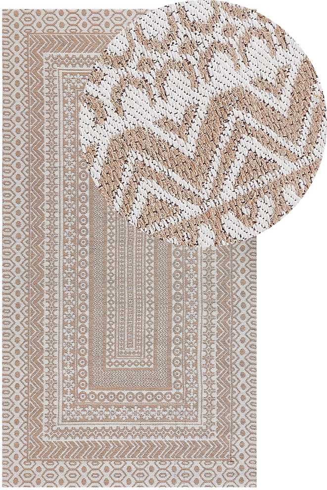 Beliani Kilimas BAGLAR baltas 80 x 150 cm džiutas