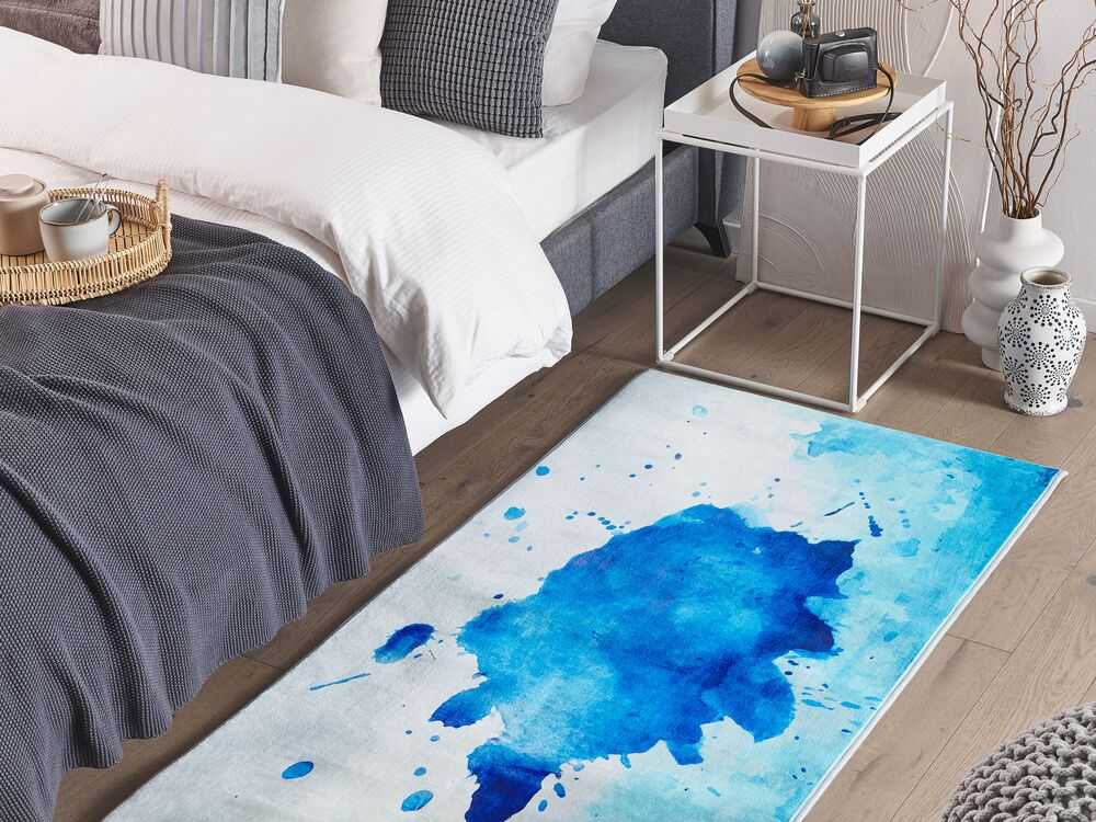 Beliani Kiliminis kilimėlis ODALAR mėlynas 80 x 150 cm