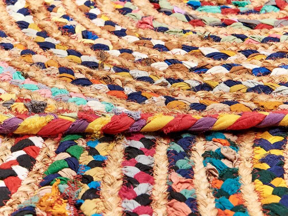 Beliani Kilimas YENICE spalvingas ø 140 cm džiutas