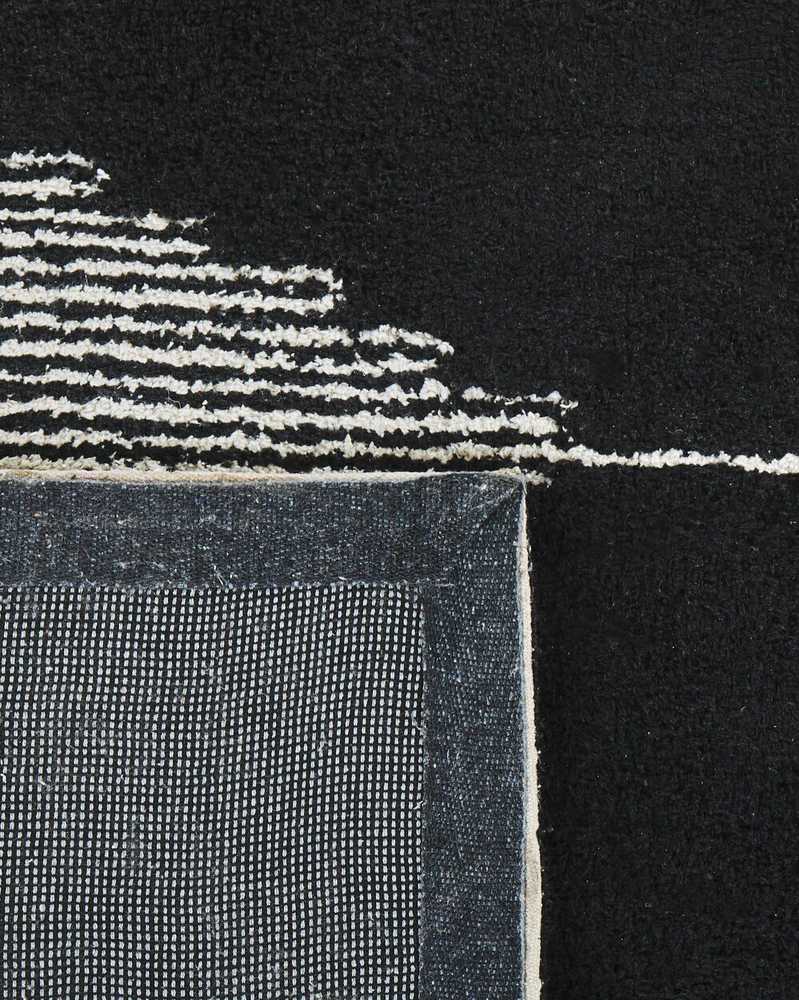 Beliani Kilimas BATHINDA juodas/baltas 160 x 230 cm medvilninis