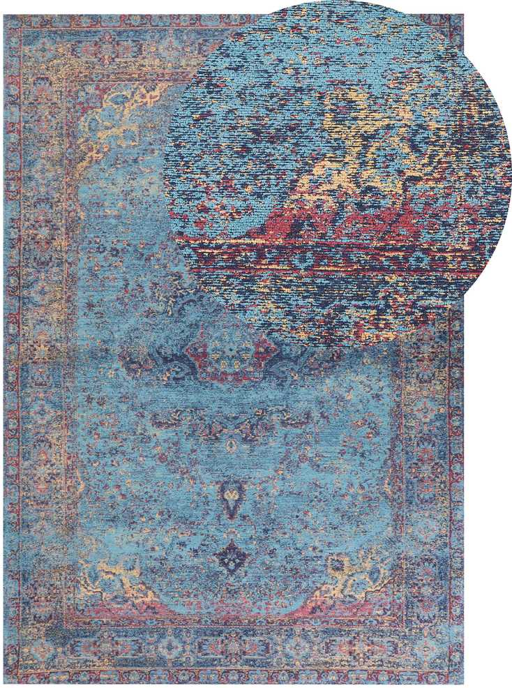 Beliani Kilimas KANSU mėlynas 160 x 230 cm medvilninis
