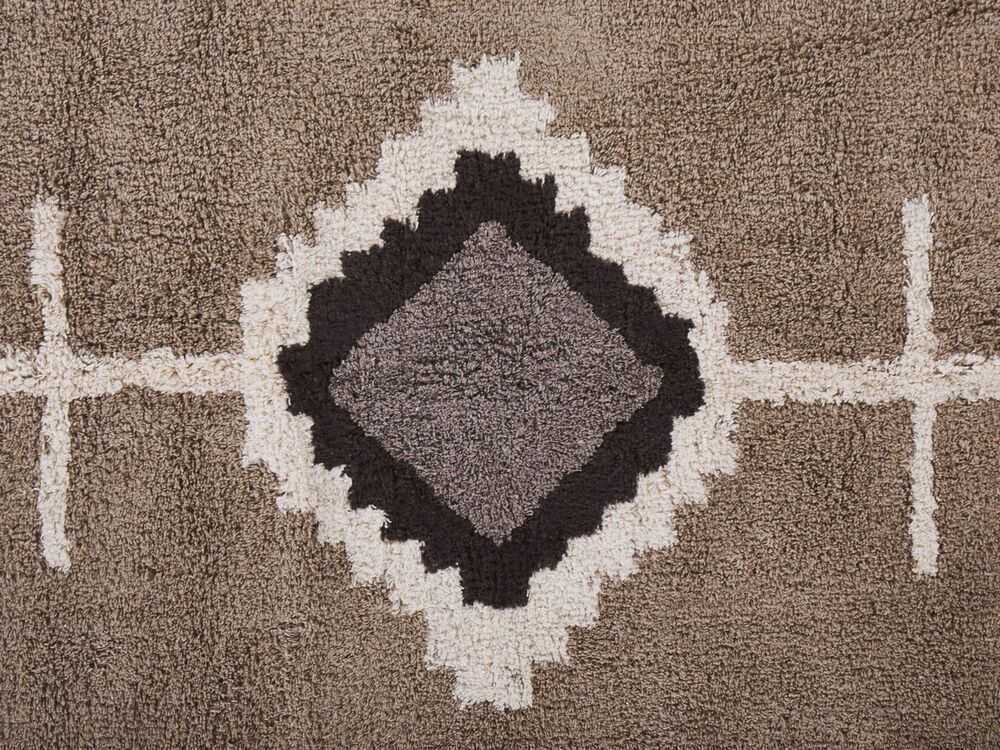 Beliani Kilimas GEYVE smėlio spalvos 160 x 230 cm medvilninis