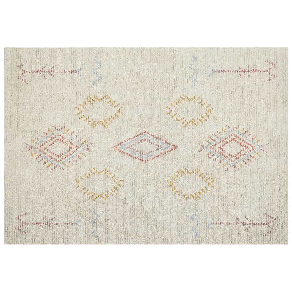 Beliani Kilimas BETTIAH smėlio spalvos 160 x 230 cm medvilninis