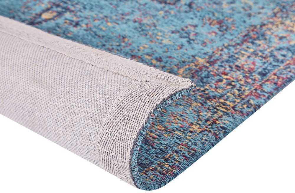 Beliani Kilimas KANSU, mėlynas, 200 x 300 cm, medvilninis