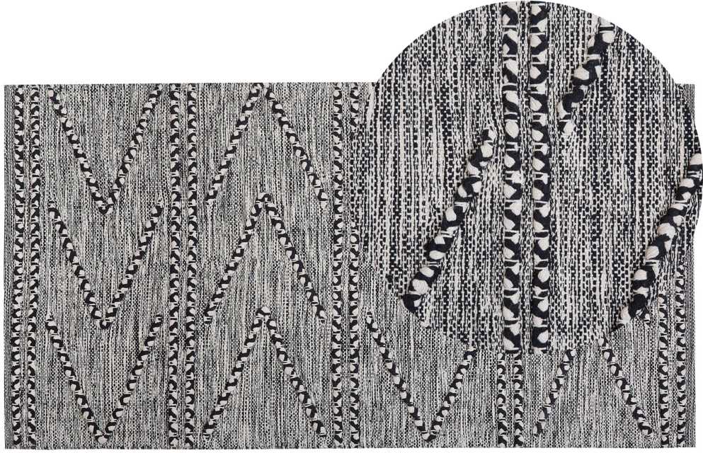 Beliani Kilimas TERMAL juodas 80 x 150 cm medvilninis