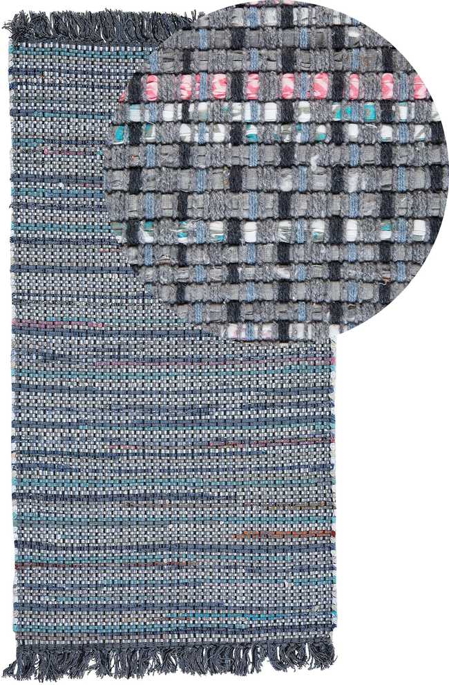 Beliani Kilimas BESNI pilkas 80 x 150 cm medvilninis