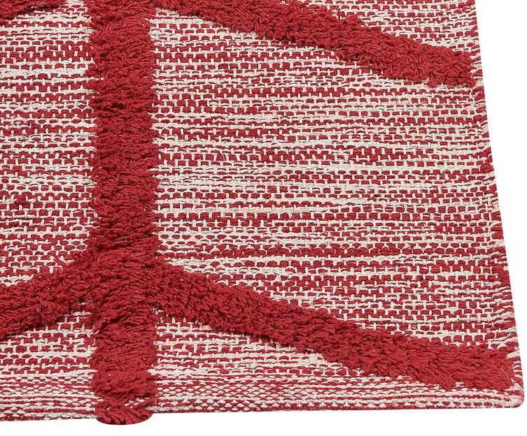 Beliani Kilimas SIVAS raudonas 80 x 150 cm Medvilninis