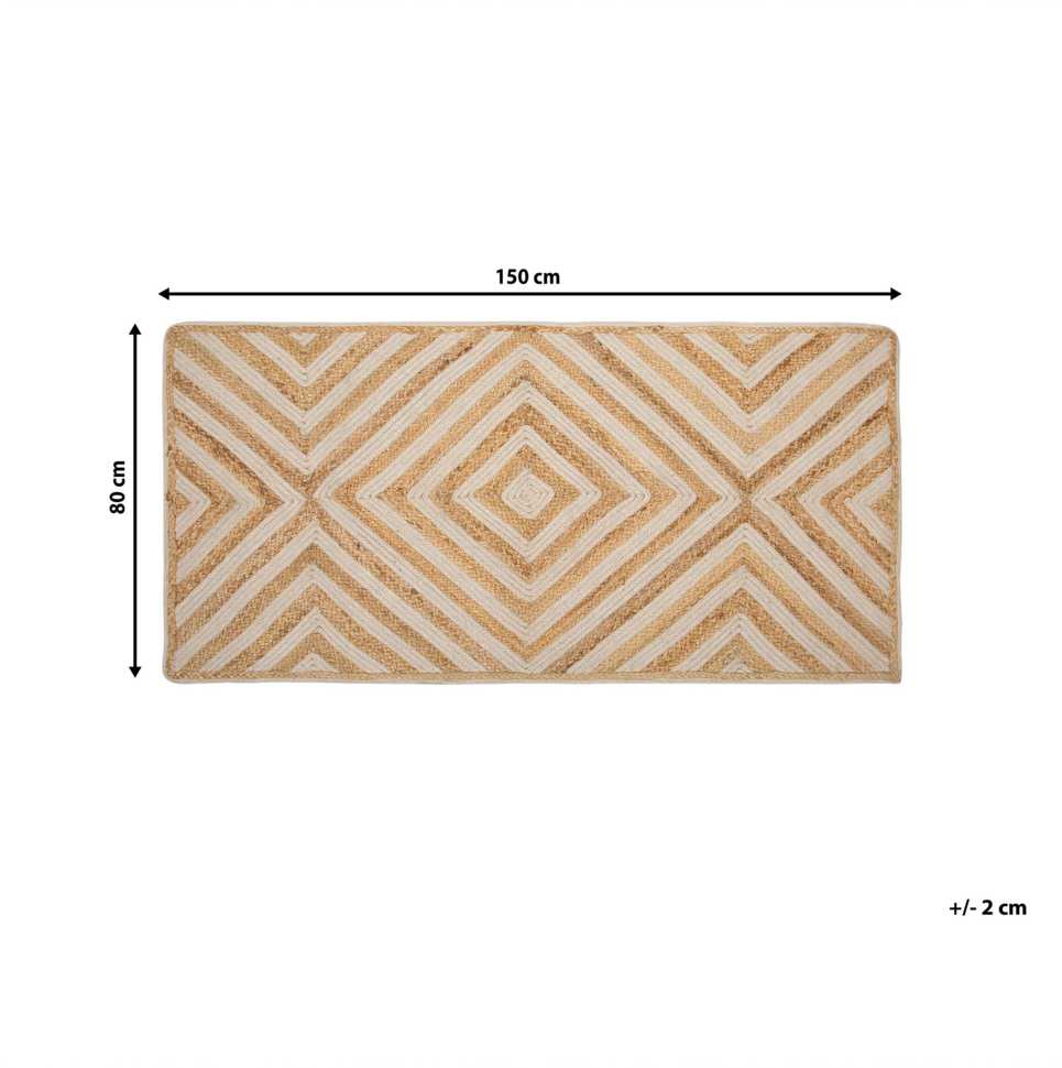 Beliani Kilimas PIRLI smėlio spalvos 80 x 150 cm džiutas