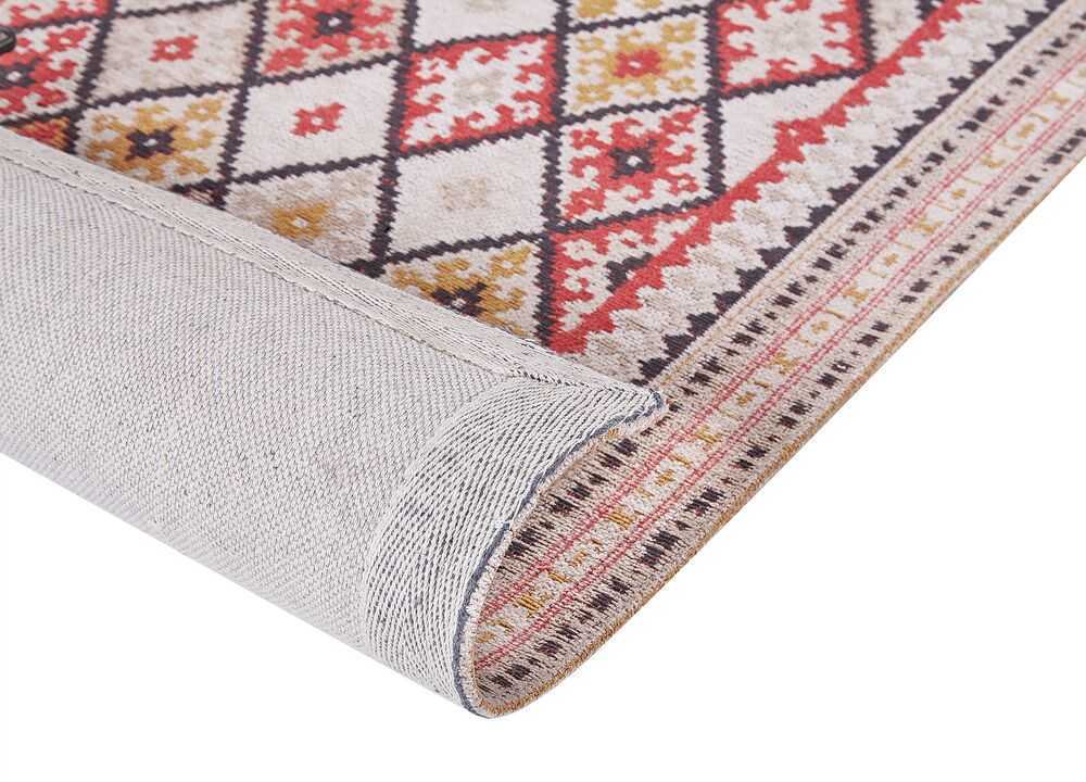Beliani Kilimas ANADAG raudonas 80 x 150 cm medvilninis