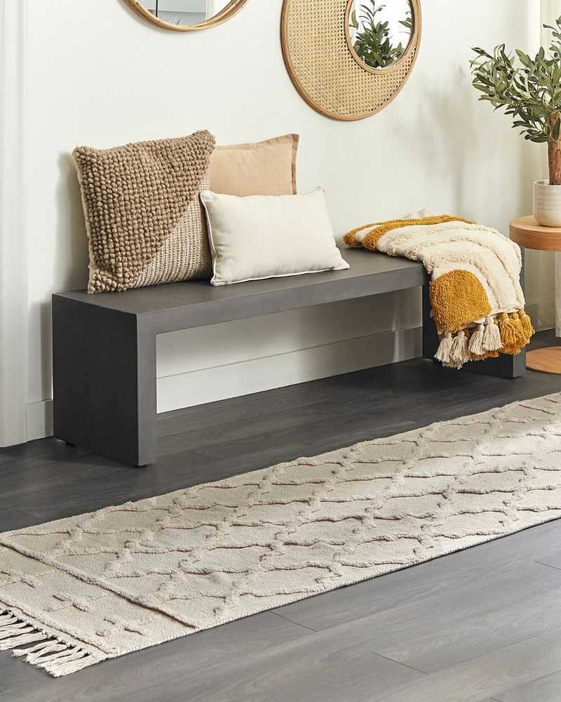 Beliani Kilimas TOZLU smėlio spalvos 80 x 230 cm medvilninis