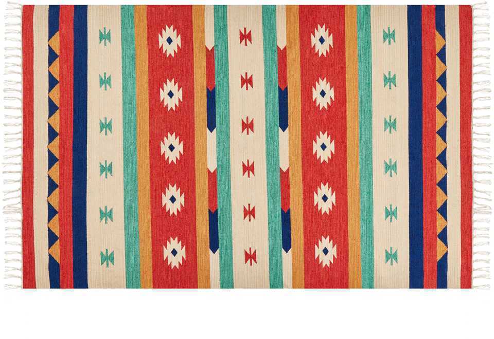 Beliani Kilimas MARGARA spalvotas 140 x 200 cm medvilninis Kilim