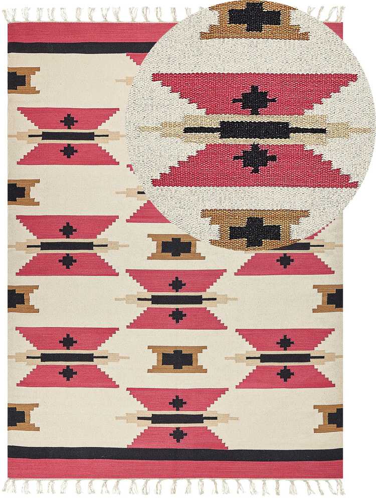 Beliani Kiliminis kilimas GARNI spalvotas 160 x 230 cm medvilninis
