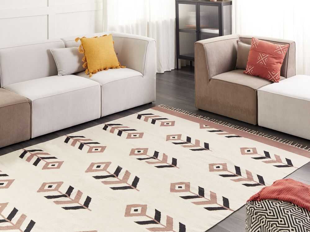 Beliani Kilimas NIAVAN smėlio spalvos 200 x 300 cm medvilninis kilimas