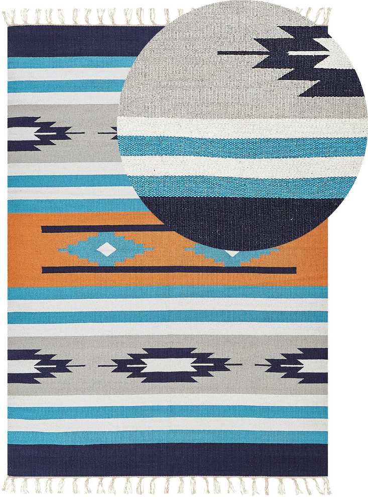 Beliani Kilimas NORATUS spalvingas 200 x 300 cm medvilninis kilim