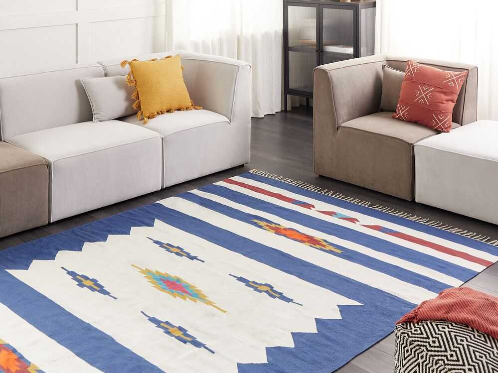 Beliani Kiliminis kilimas VARSER spalvotas 200 x 300 cm medvilninis
