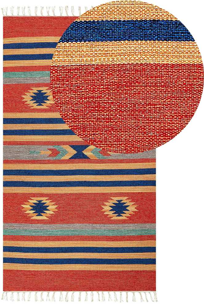 Beliani Kiliminis kilimas HATIS spalvotas 80 x 150 cm medvilninis