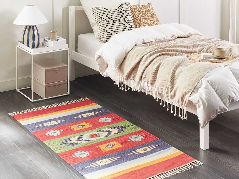 Beliani Kilimas KAMARIS spalvotas 80 x 150 cm medvilninis