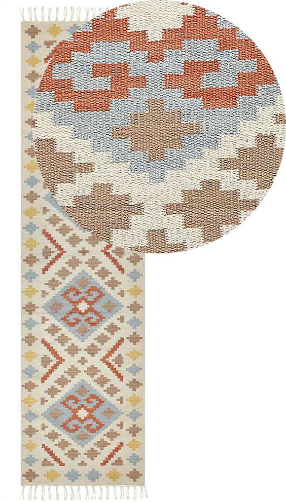 Beliani Kiliminis kilimas ATAN Spalvotas 80 x 300 cm Medvilninis