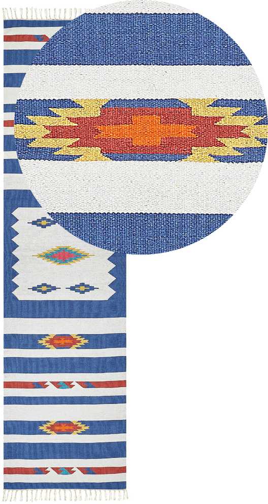 Beliani Kilimas VARSER spalvotas 80 x 300 cm medvilninis Kilim