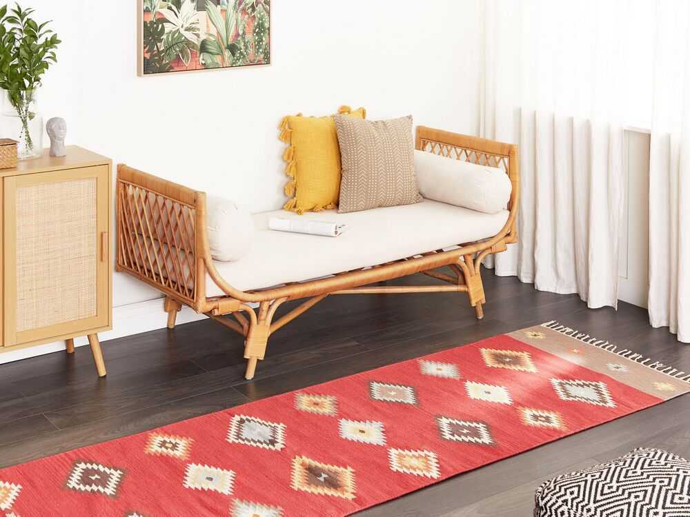 Beliani Kilimas LORUT spalvotas 80 x 300 cm medvilninis Kilim