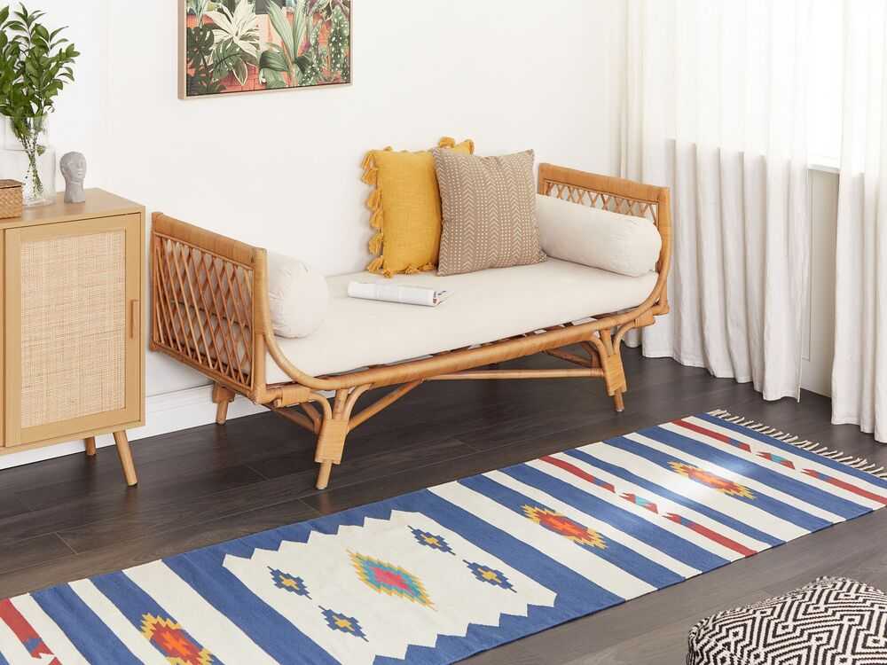 Beliani Kilimas VARSER spalvotas 80 x 300 cm medvilninis Kilim