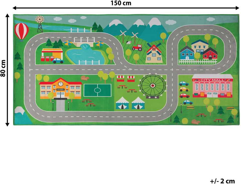 Beliani Vaikiškas kilimas SEBEN Žalias 80 x 150 cm