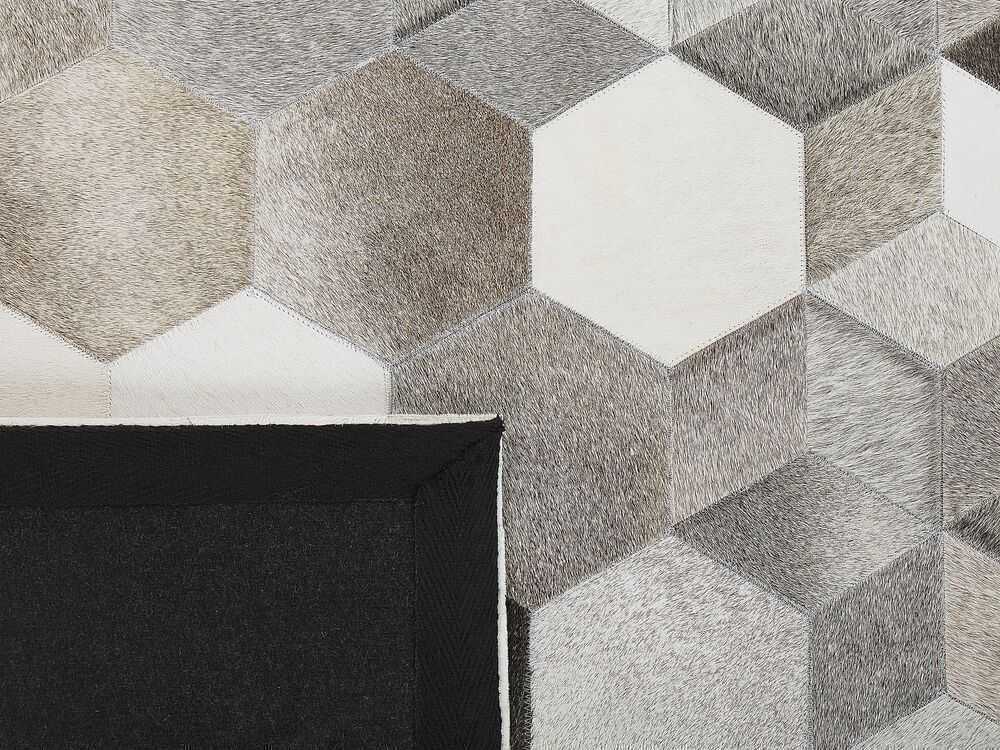 Beliani Kilimas SASON pilkas 140 x 200 cm natūrali oda