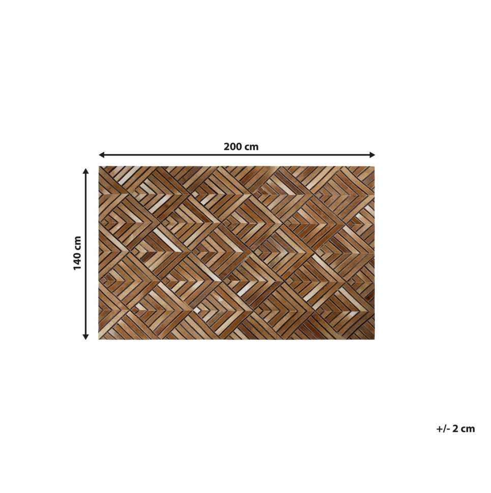 Beliani Kilimas TEKIR rudas 140 x 200 cm natūrali oda