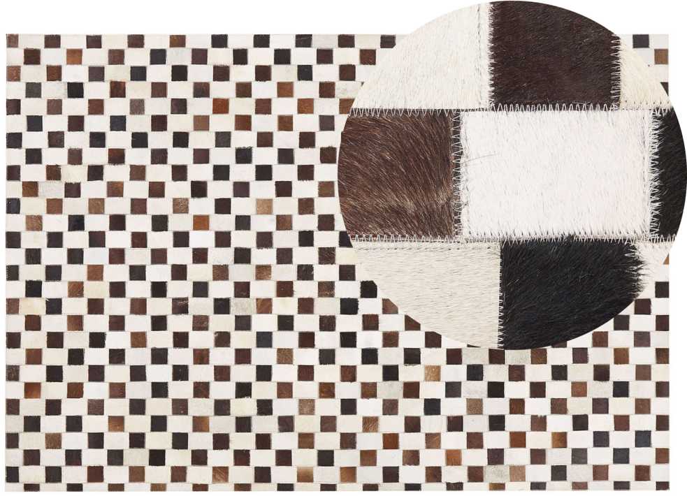Beliani Kilimas KAYABEY smėlio spalvos 140 x 200 cm iš natūralios odos