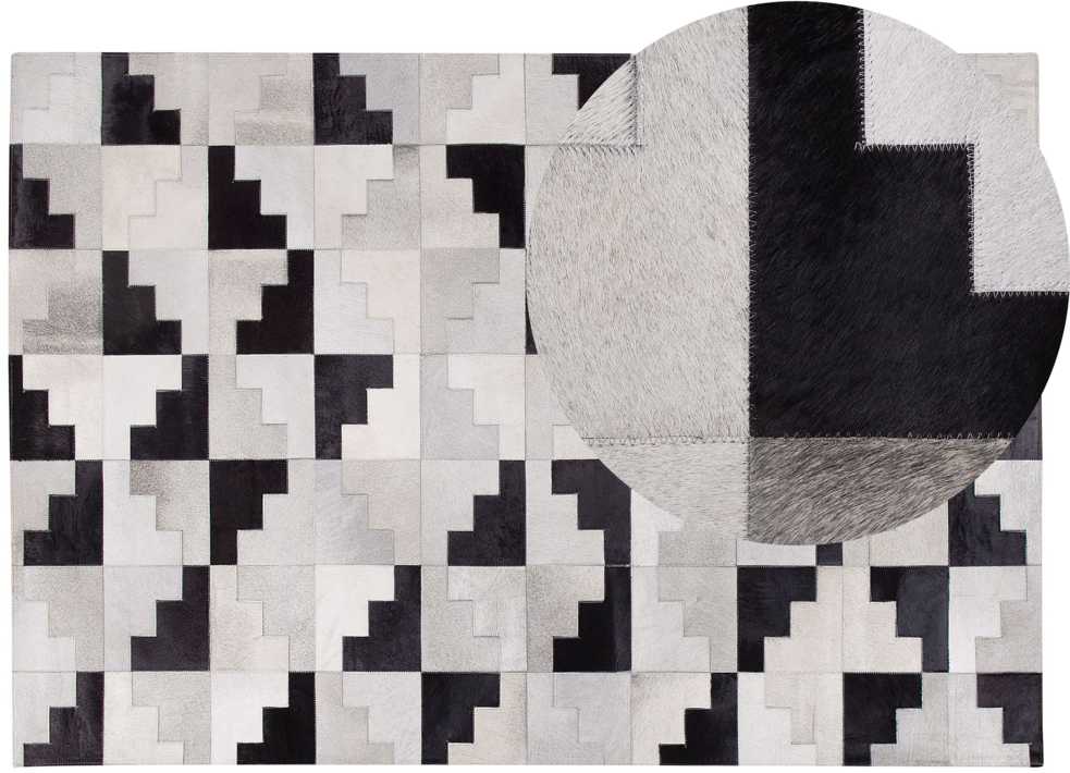 Beliani Kilimas EFIRLI pilkas 140 x 200 cm natūrali oda